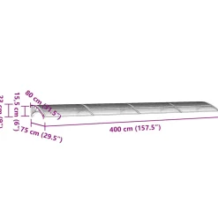 VIDAXL - Auvent de porte gris et transparent 400x75 cm polycarbonate