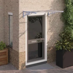 VIDAXL - Auvent de porte gris et transparent 122x90 cm polycarbonate