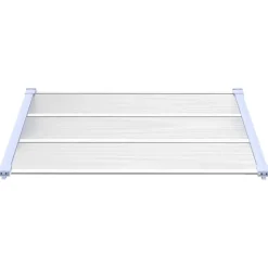 VIDAXL - Auvent de porte gris et transparent 122x90 cm polycarbonate