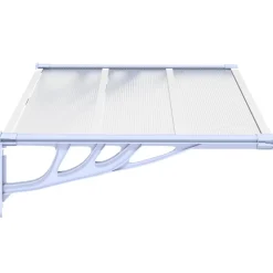VIDAXL - Auvent de porte gris et transparent 122x90 cm polycarbonate