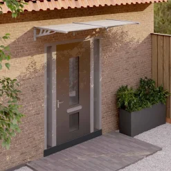 VIDAXL - Auvent de porte gris et transparent 199x90 cm polycarbonate