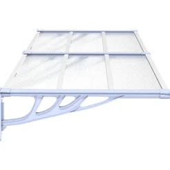 VIDAXL - Auvent de porte gris et transparent 199x90 cm polycarbonate