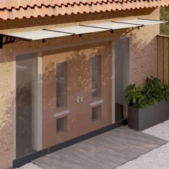 VIDAXL - Auvent de porte noir et transparent 396x90 cm polycarbonate