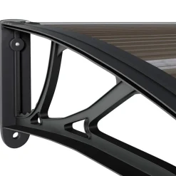 VIDAXL - Auvent de porte noir 150x100 cm polycarbonate