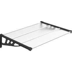 VIDAXL - Auvent de porte noir et transparent 122x90 cm polycarbonate