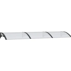 VIDAXL - Auvent de porte noir et transparent 300x75 cm polycarbonate