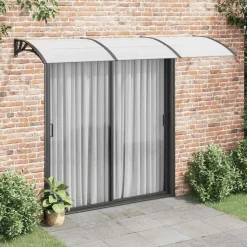 VIDAXL - Auvent de porte noir et transparent 300x75 cm polycarbonate