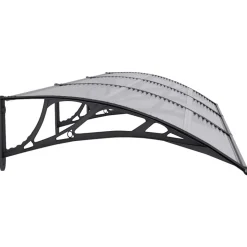 VIDAXL - Auvent de porte noir et transparent 300x75 cm polycarbonate