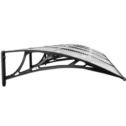 VIDAXL - Auvent de porte noir et transparent 350x75 cm polycarbonate