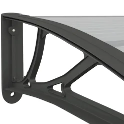 VIDAXL - Auvent de porte noir et transparent 400x75 cm polycarbonate