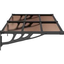 VIDAXL - Auvent de porte noir 152,5x90 cm polycarbonate