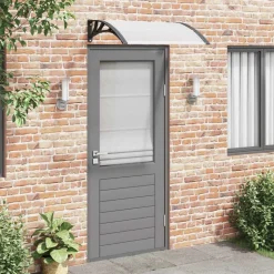 VIDAXL - Auvent de porte noir et transparent 100x75 cm polycarbonate