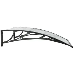 VIDAXL - Auvent de porte noir et transparent 100x75 cm polycarbonate