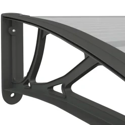 VIDAXL - Auvent de porte noir et transparent 100x75 cm polycarbonate