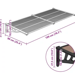 VIDAXL - Auvent de porte noir 199x90 cm polycarbonate