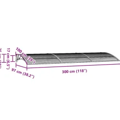VIDAXL - Auvent de porte noir 300x100 cm polycarbonate