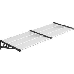 VIDAXL - Auvent de porte noir et transparent 239x90 cm polycarbonate