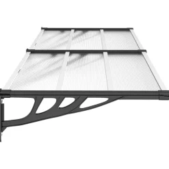 VIDAXL - Auvent de porte noir et transparent 239x90 cm polycarbonate