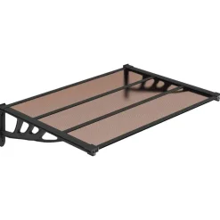 VIDAXL - Auvent de porte noir 122x90 cm polycarbonate