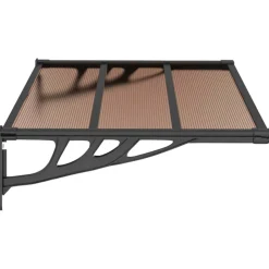 VIDAXL - Auvent de porte noir 122x90 cm polycarbonate