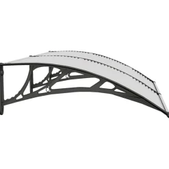 VIDAXL - Auvent de porte noir et transparent 150x75 cm polycarbonate