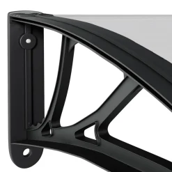 VIDAXL - Auvent de porte noir et transparent 150x75 cm polycarbonate