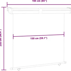 VIDAXL - Auvent latéral de balcon 165x250 cm crème