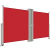 VIDAXL - Auvent latéral rétractable rouge 140x1200 cm