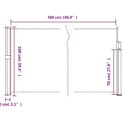 VIDAXL - Auvent latéral rétractable anthracite 100x500 cm