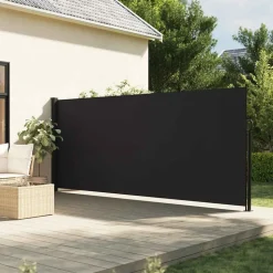 VIDAXL - Auvent latéral rétractable noir 160x600 cm
