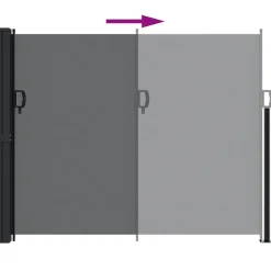 VIDAXL - Auvent latéral rétractable noir 160x600 cm