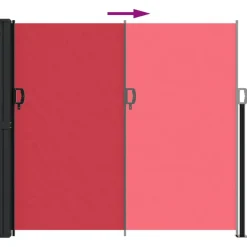 VIDAXL - Auvent latéral rétractable rouge 180x600 cm