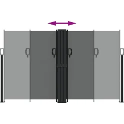 VIDAXL - Auvent latéral rétractable anthracite 140x1200 cm