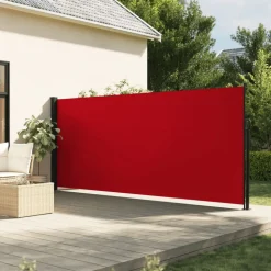 VIDAXL - Auvent latéral rétractable rouge 160x600 cm