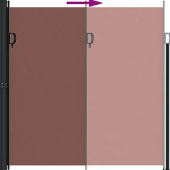 VIDAXL - Auvent latéral rétractable marron 200x600 cm