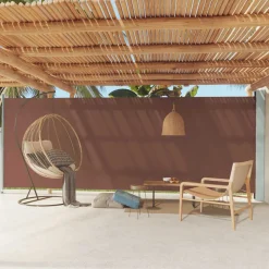 VIDAXL - Auvent latéral rétractable de patio 200x600 cm marron