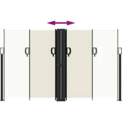 VIDAXL - Auvent latéral rétractable crème 140x1200 cm
