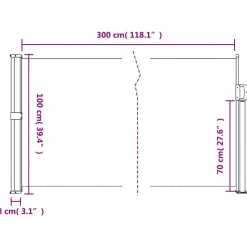 VIDAXL - Auvent latéral rétractable anthracite 100x300 cm