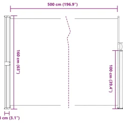 VIDAXL - Auvent latéral rétractable bleu 160x500 cm
