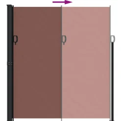 VIDAXL - Auvent latéral rétractable marron 220x500 cm