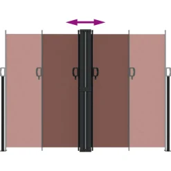 VIDAXL - Auvent latéral rétractable marron 180x1200 cm