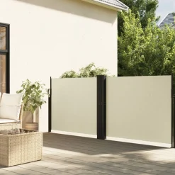 VIDAXL - Auvent latéral rétractable crème 140x1000 cm