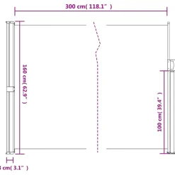 VIDAXL - Auvent latéral rétractable anthracite 160x300 cm