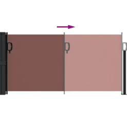 VIDAXL - Auvent latéral rétractable marron 100x300 cm