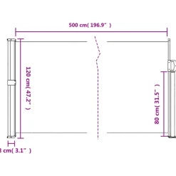 VIDAXL - Auvent latéral rétractable bleu 120x500 cm
