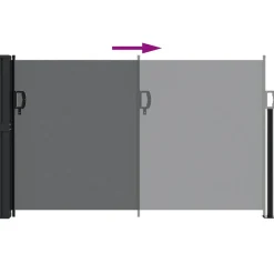 VIDAXL - Auvent latéral rétractable noir 117x300 cm