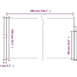 VIDAXL - Auvent latéral rétractable bleu 140x300 cm