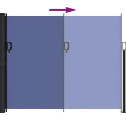 VIDAXL - Auvent latéral rétractable bleu 160x600 cm