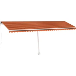 VIDAXL - Auvent manuel rétractable avec led 600x300 cm orange et marron