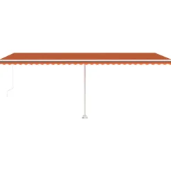 VIDAXL - Auvent manuel rétractable avec led 600x300 cm orange et marron